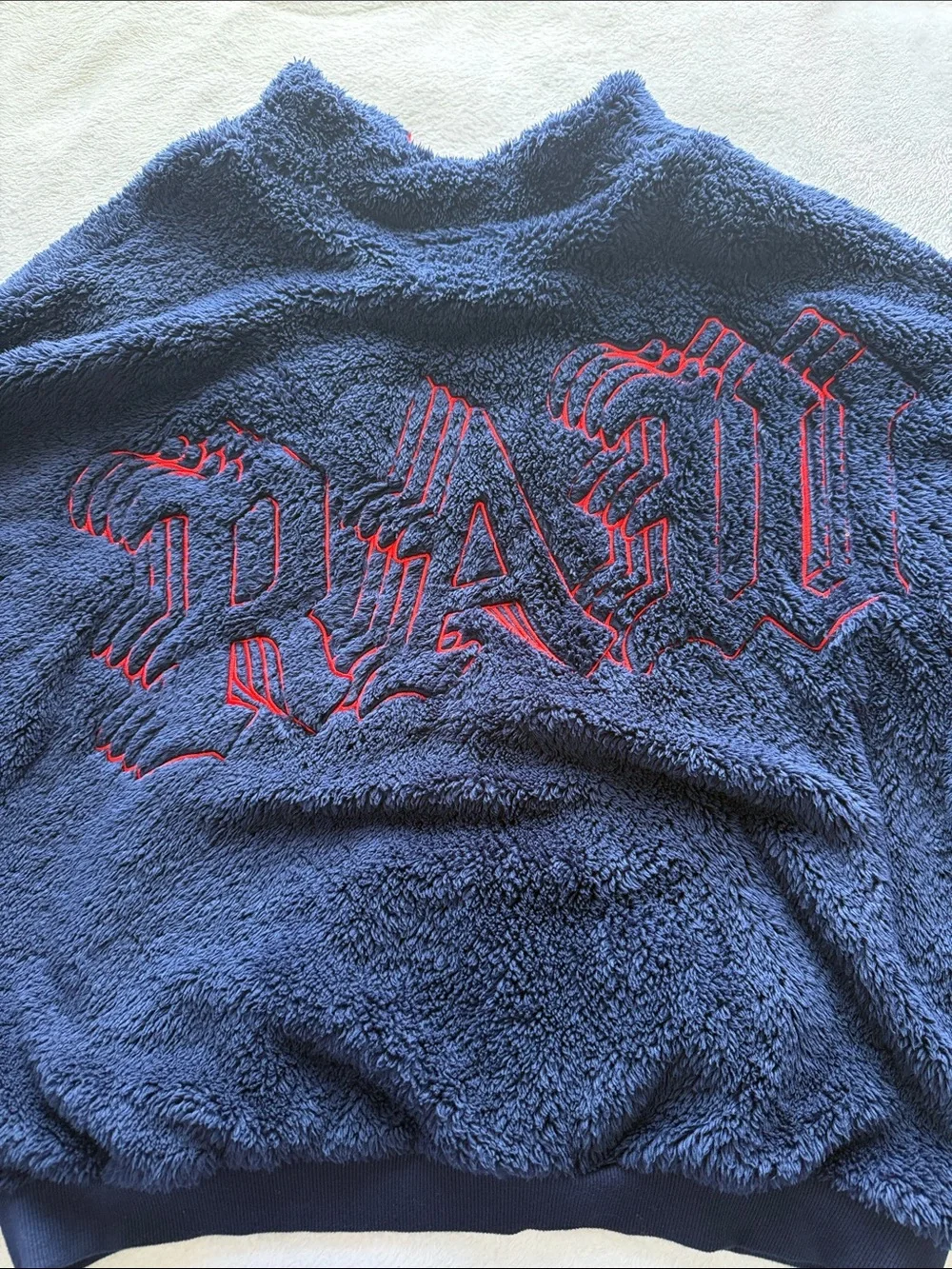 Raw Gear Navy Fleece Jacket with Red Trim